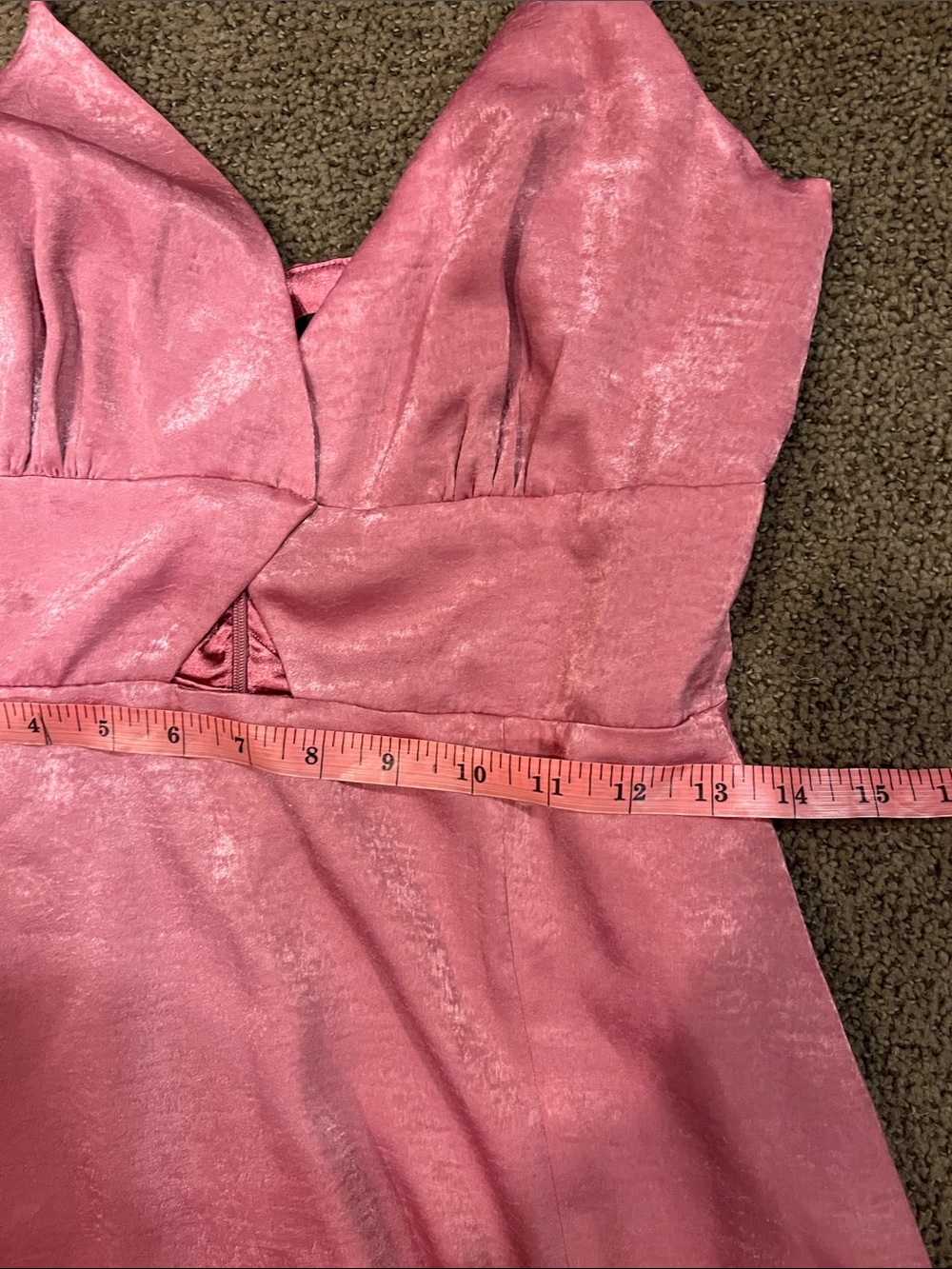 Lulu’s women’s small gown pink shiny Macy formal - Picture 8 of 10